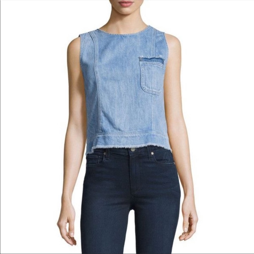 7 For All Mankind Cropped Jean Top Size Medium